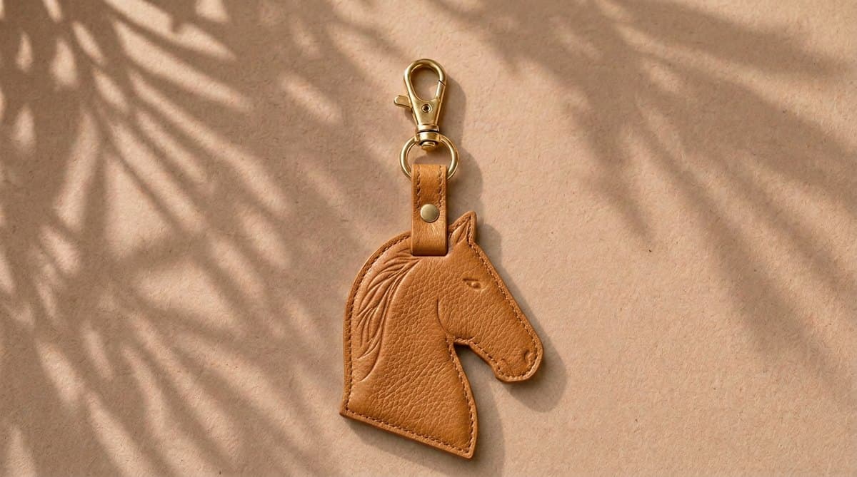 Horse Head Keychain — Camel